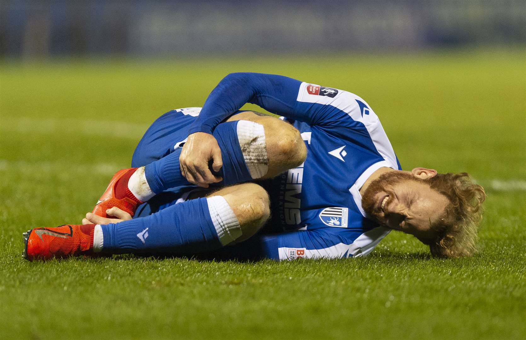 It was a physical battle against Sunderland on Tuesday night. Connor Ogilvie feels the pain Picture: Ady Kerry