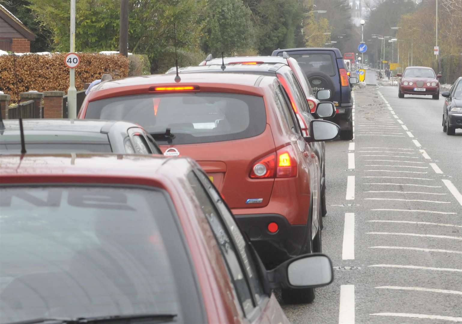 Traffic congestion leading to Canterbury City centre on the first christmas shopping weekend of the year! (1648780)