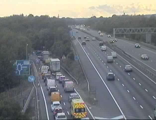 The junction leading to the M20 is at a standstill. Picture: National Highways