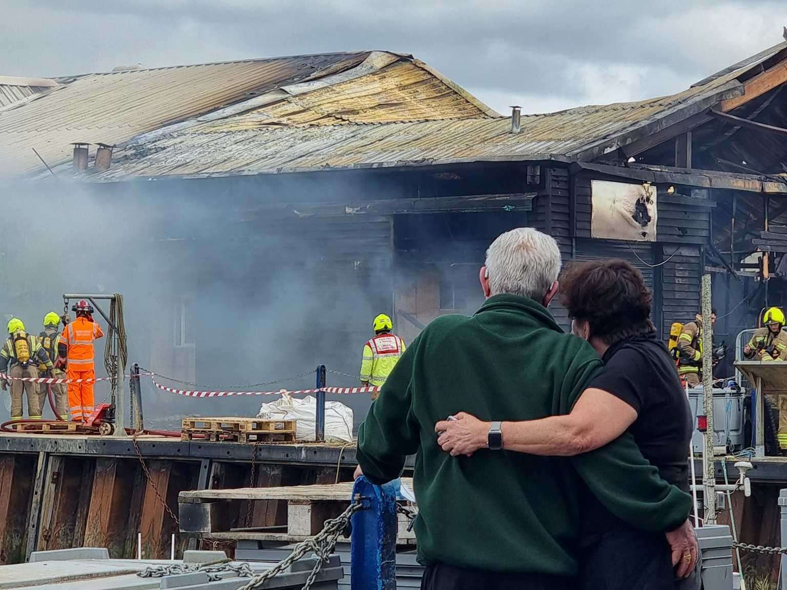 Elizabeth and Peter Bennett saw the Crab and Winkle restaurant burn down in the Whitstable Harbour fire. Pic: Charlotte Rosh Nash