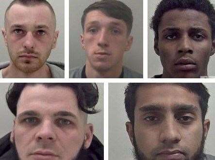 Top left to right: Bartosz Malawski, Nathan Rainforth, Donte Simpson-Palmer, Charles Reilly, Moahammed Miah. Picture: Kent Police