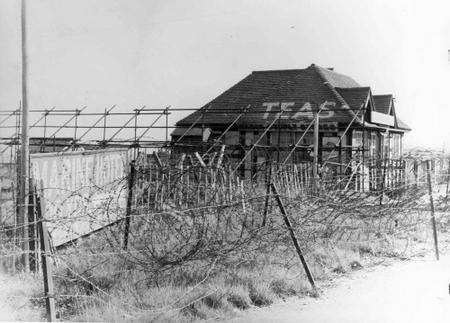 This cafe at Tankerton was cut off by barbed wire and coastal defences file pic dated April, 1945