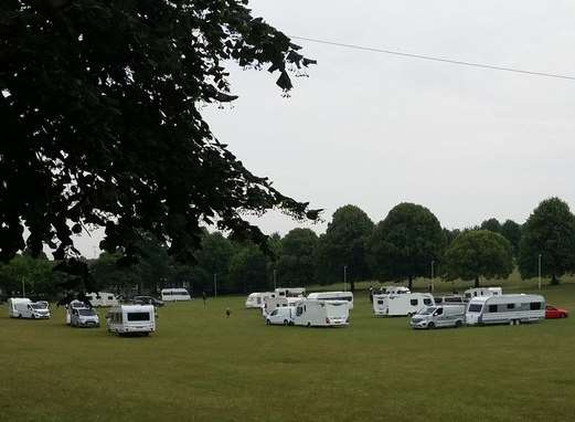 Travellers have pitched up at Dane Park, Margate. Picture: @trumpetwidow