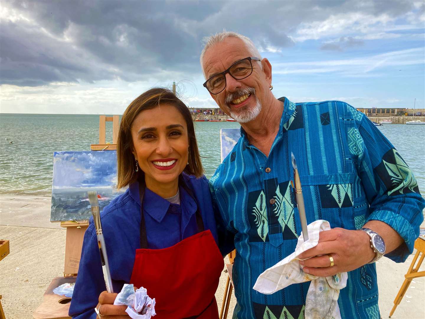 Presenter Anita Rani with artist Anthony Giles in Margate. Picture: Channel 4
