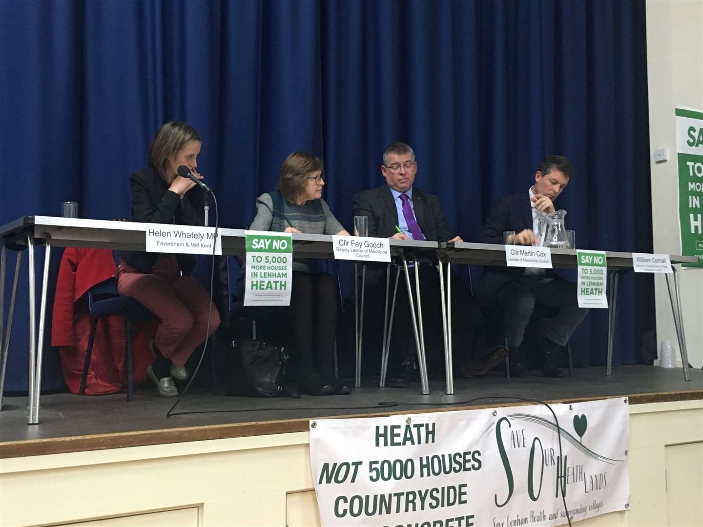 Helen Whately, Fay Gooch, Martin Cox and William Cornall discuss the Lenham Heath proposals