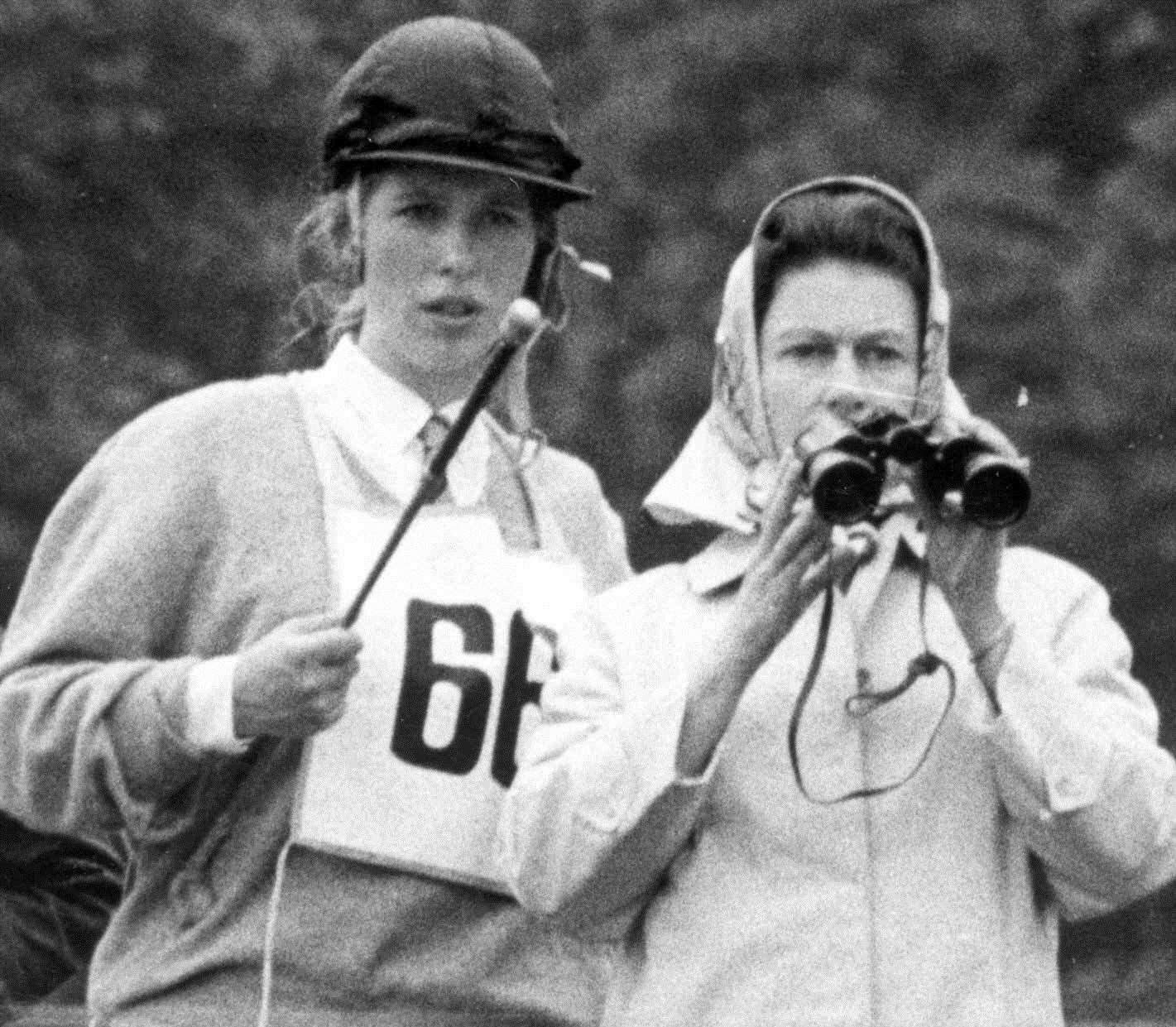 Mother and daughter took a keen interest in Eridge Horse Trials in August 1968. The Queen presented the trophies - including a rosette to Princess Anne who took fifth place in the class for novice under-21s
