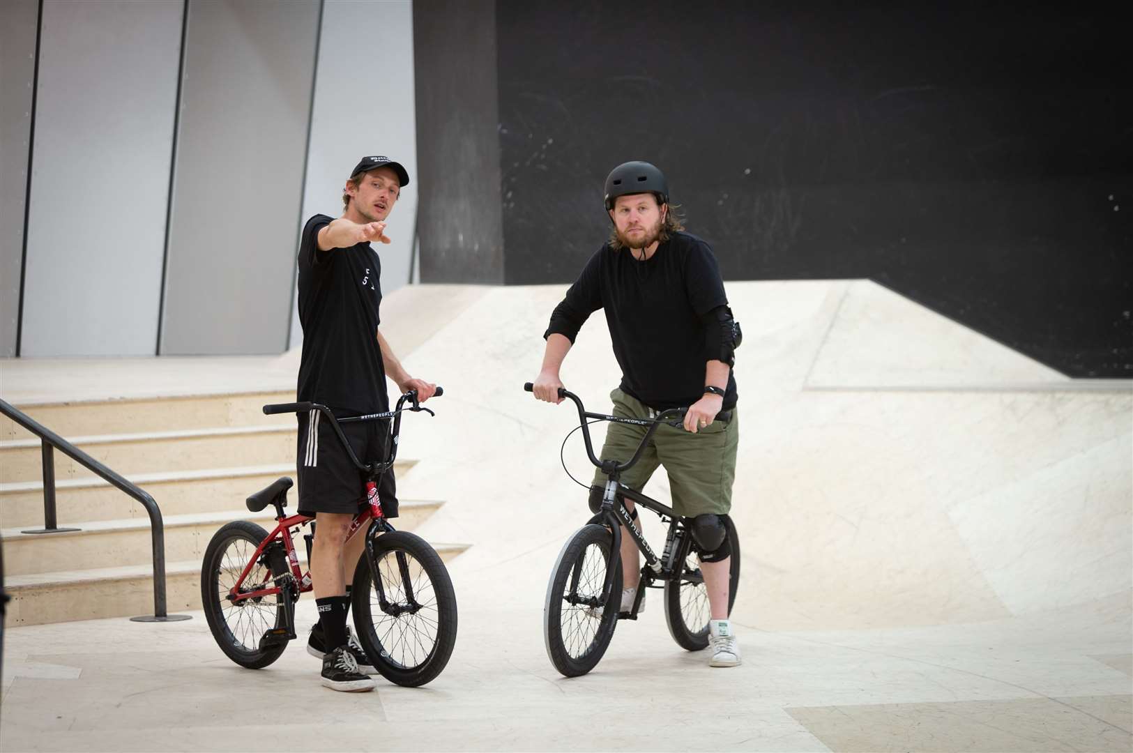 BMX coach Chris Bradley shows our reporter how to tackle F51's street floor. Picture: Andy Jones
