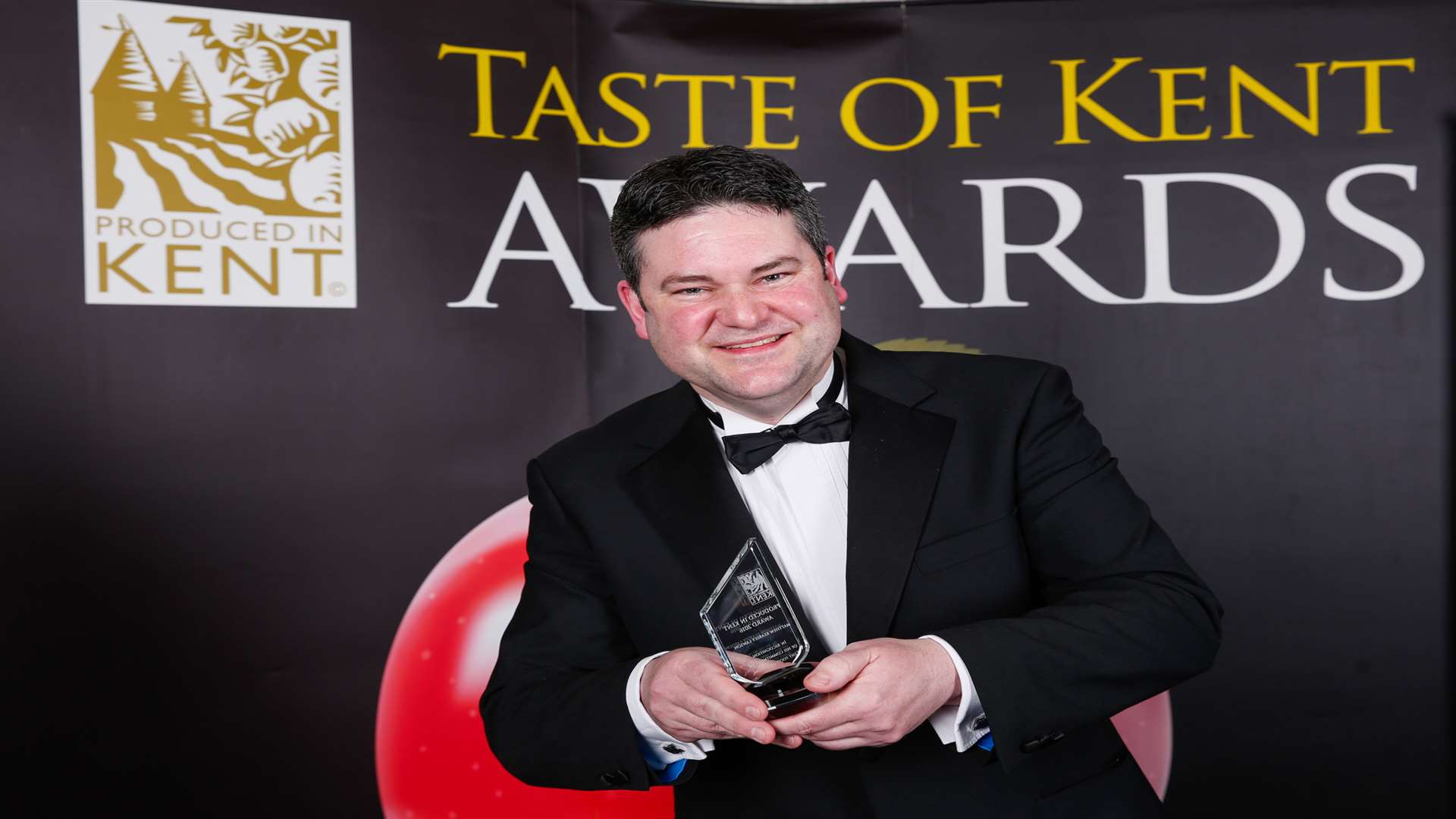 Matthew Kearsey-Lawson picks up his Produced in Kent award