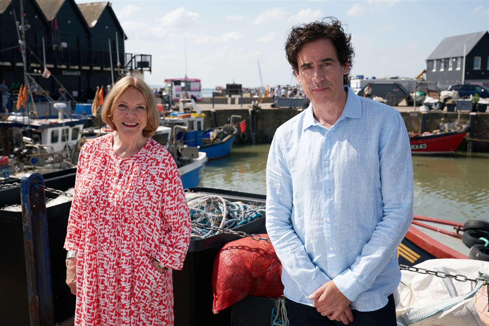 Joan Bakewell and Stephen Mangan present as the next batch of painters heads to Whitstable in Kent, a picturesque harbour steeped in history. Picture: Sky Arts