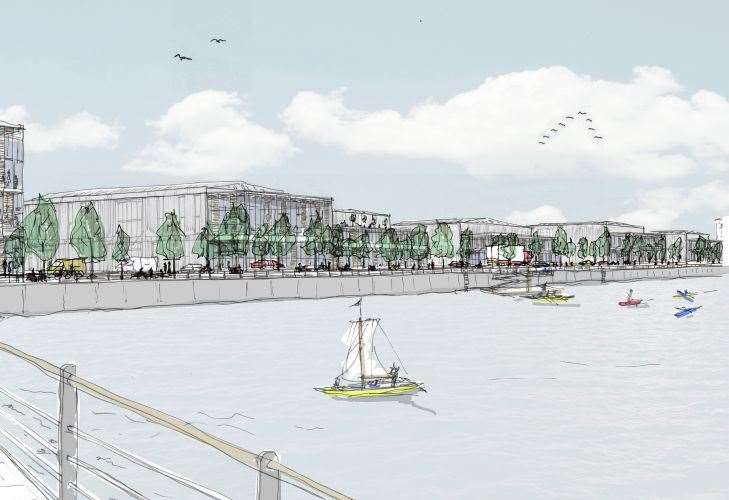 Sketches of the new Basin3 development at Chatham Docks Industrial Estate. Picture: Peel Waters