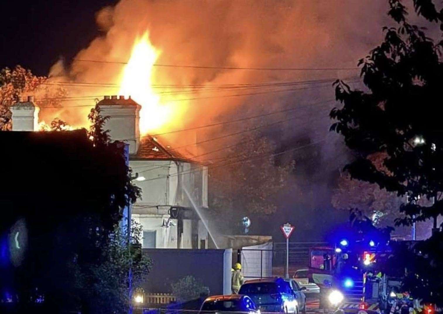 It took six fire engines several hours to put out the blaze at Chilton Tavern in Ramsgate. Photo: Ruby Astrid