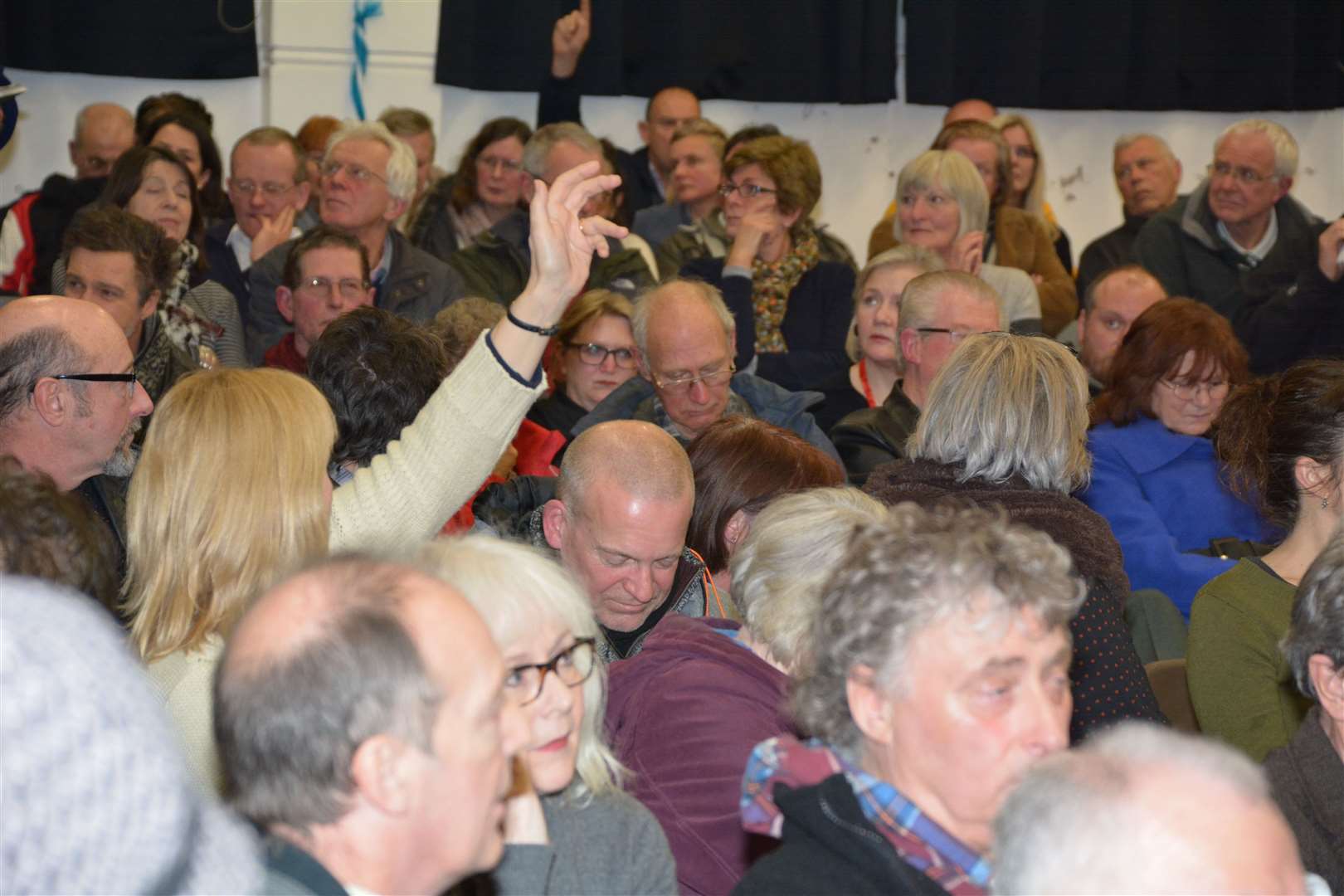 Questions being asked in Chatham House School hall. Picture: Ian Driver