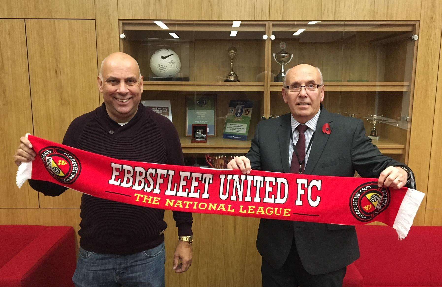 Ebbsfleet United manager Garry Hill with managing director Dave Archer