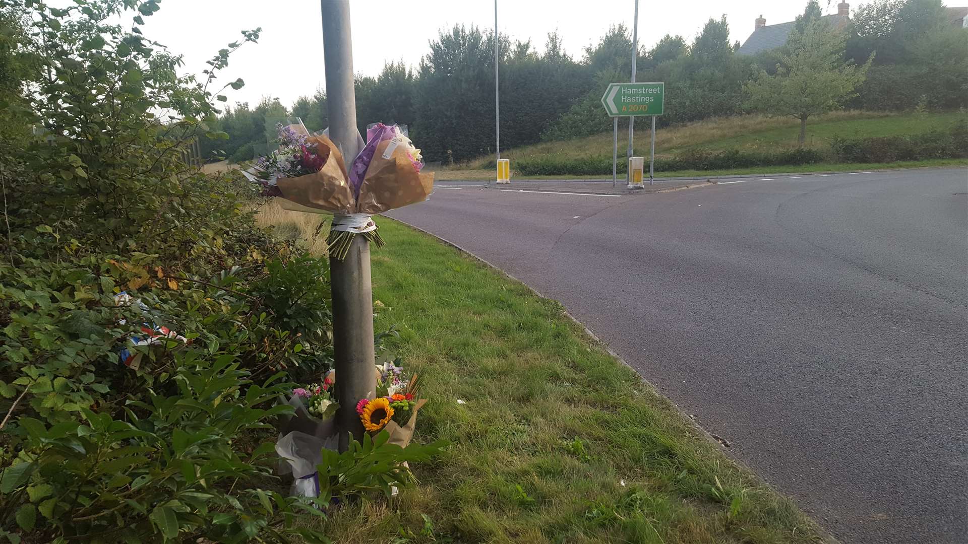 Flowers were left at the scene after student Thabolethu Moyo was found