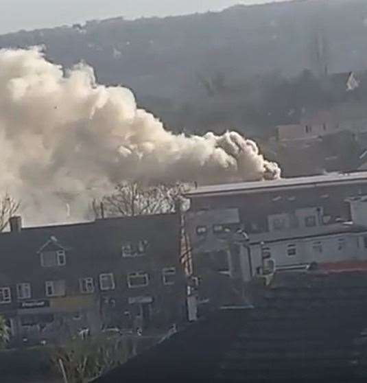 Fire crews were called to a small outbuilding alight on Cuxton Road, Strood. Photo: Louise Sanders