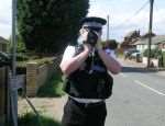 PC Steve King keeps an eye out for speeding motorists in Scocles Road, Minster