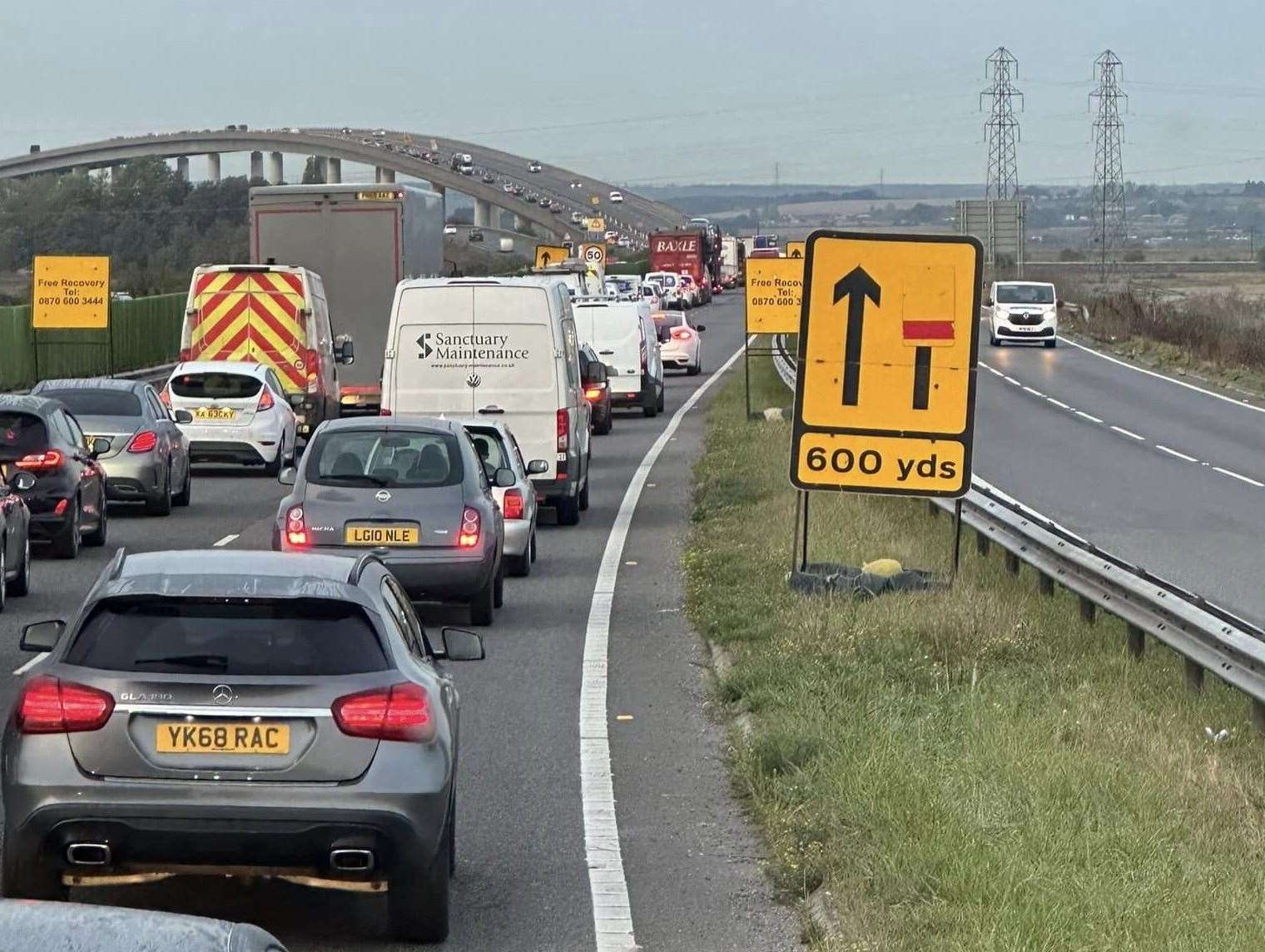 Traffic queuing towards the A249. Picture: Dan Boyns
