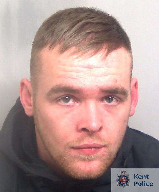 Brett Parker, 27, was jailed for trying to snatch a woman off the streets of Swanley. Picture: Kent Police