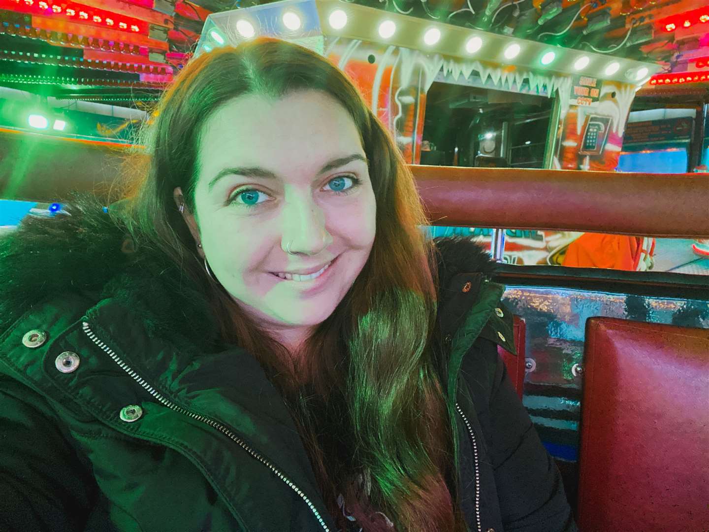 I tried to get a photo of us both on the waltzers but my mum was too busy screaming...