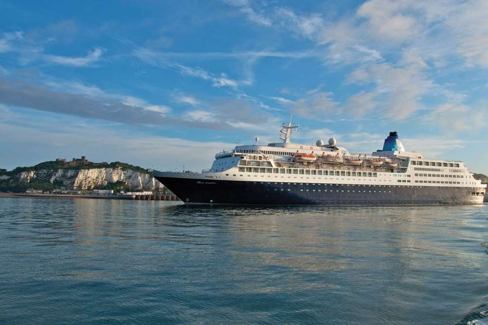 Saga Sapphire at Dover. Picture courtesy of Saga Cruises.