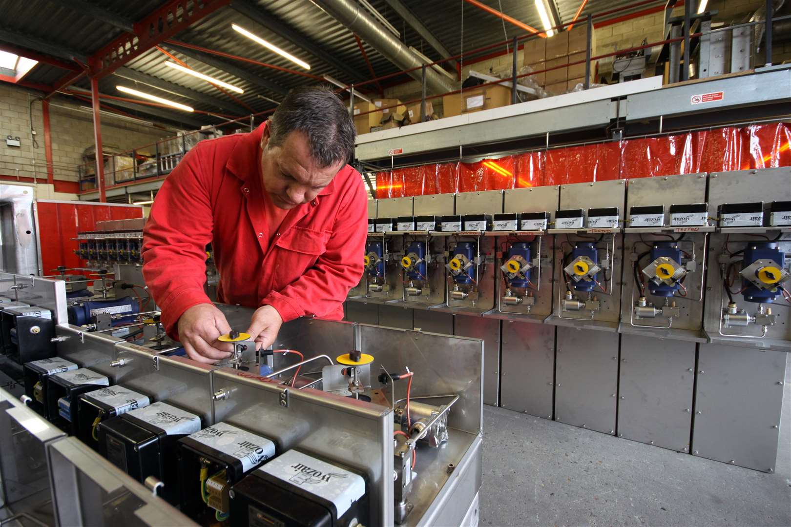A Wozair employee checks ventilation fire dampers at the Gillingham headquarters