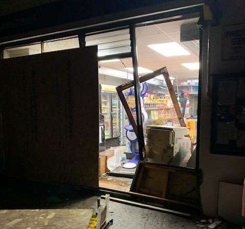 A vehicle smashed into the store in October before cigarettes were stolen