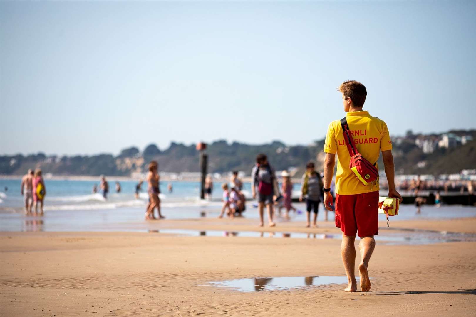 RNLI lifeguard keeping people safe on the beach. Picture: RNLI