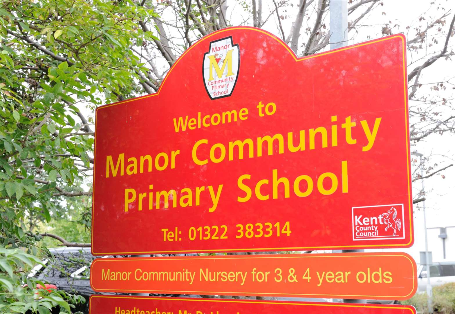 A child was hit outside Manor Community School in Keary Road, Swanscombe. Picture: Simon Hildrew