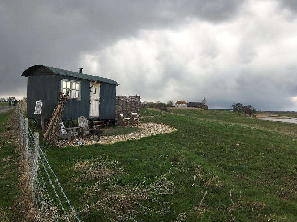 Shepherd's hut at Elmley Nature Reserve, Sheppey, after a storm. Picture: John Nurden