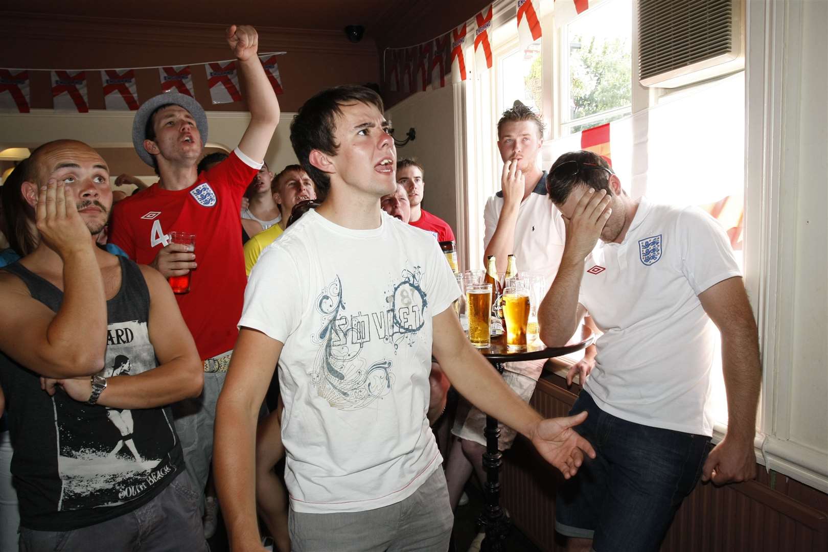 It all starts to go wrong for fans watching the Germany game at The White Hart pub in Cuxton