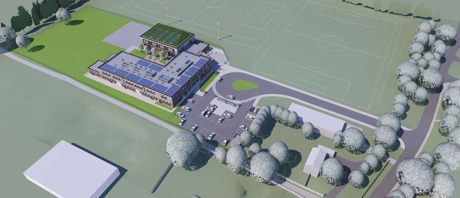 An aerial view of what the Hadlow Rural Community School will look like