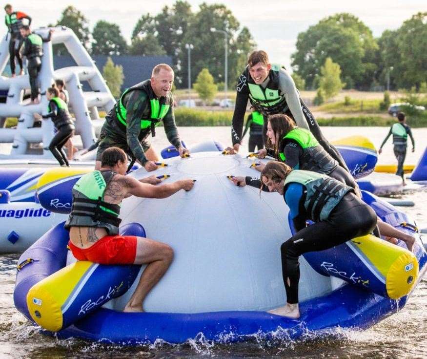 The obstacle course provides fun for all the family Photo credit: Aqua Glide