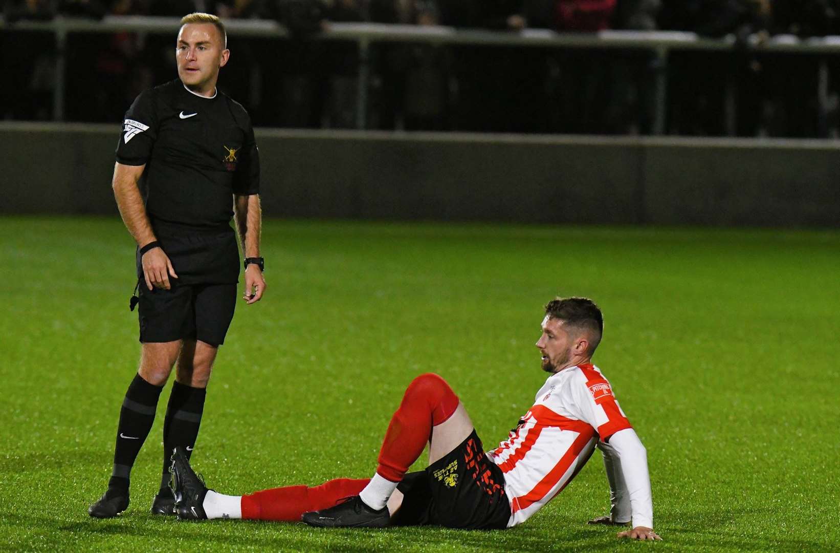 Hitman Dan Bradshaw came off injured in the first half – having already scored. Picture: Marc Richards