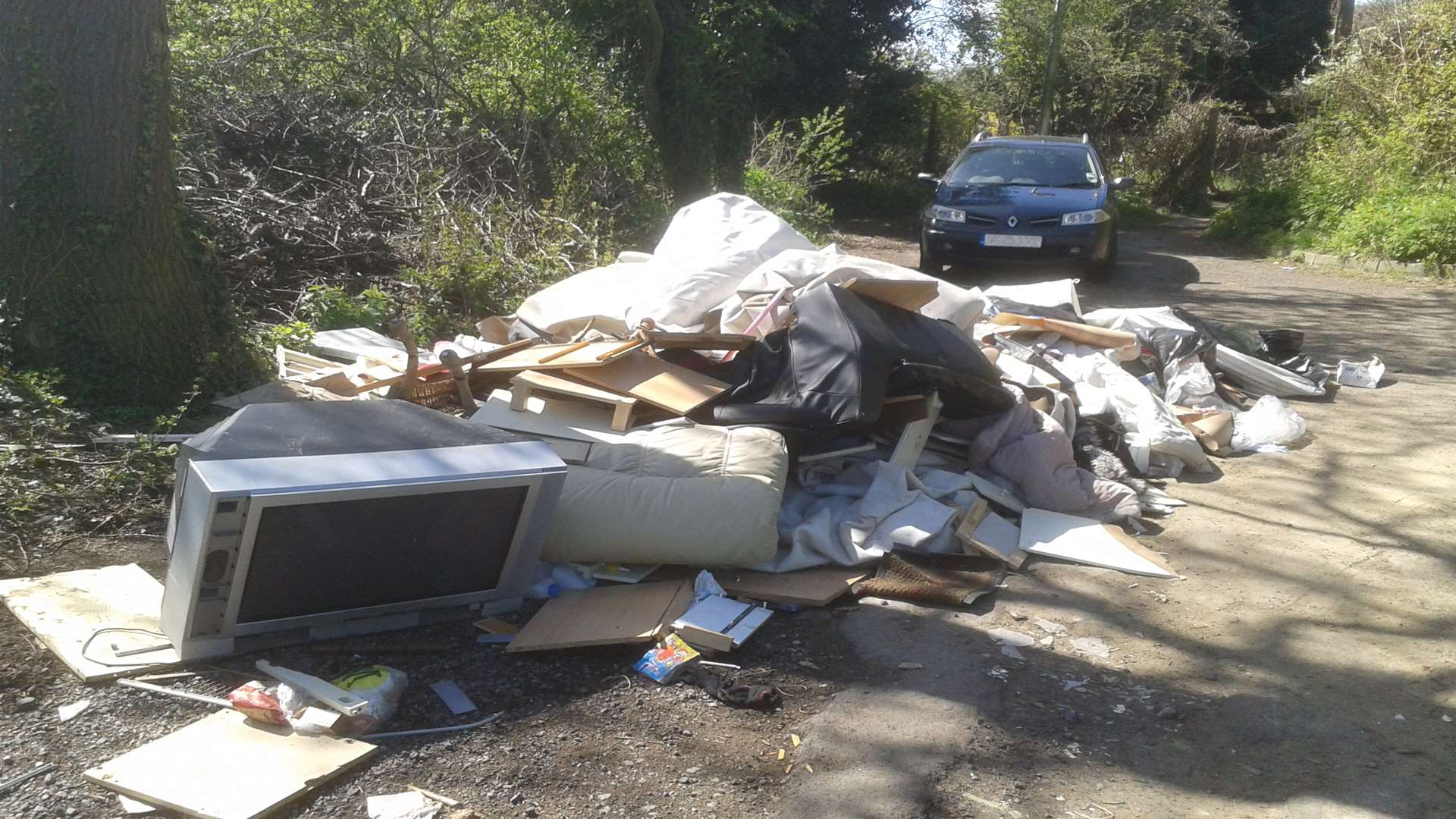 Rubbish dumped in Lower Bloors Lane, Rainham