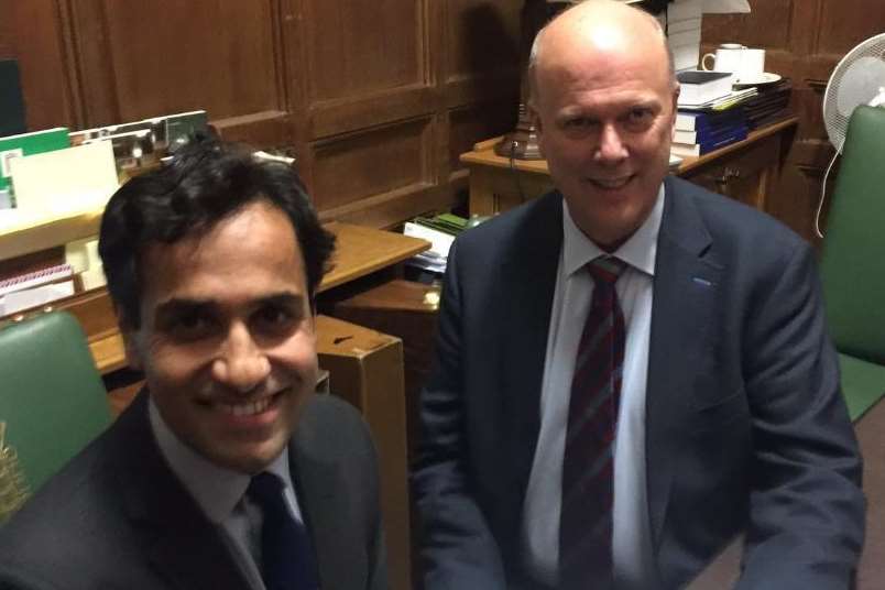 Gillingham and Rainham MP Rehman Chishti and transport secretary Chris Grayling