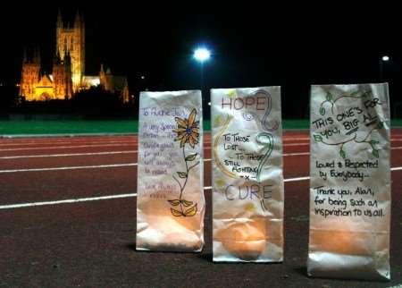 Candles of Hope like these will be placed around the athletics track at Canterbury High School for Cancer Research UK's Relay for Life