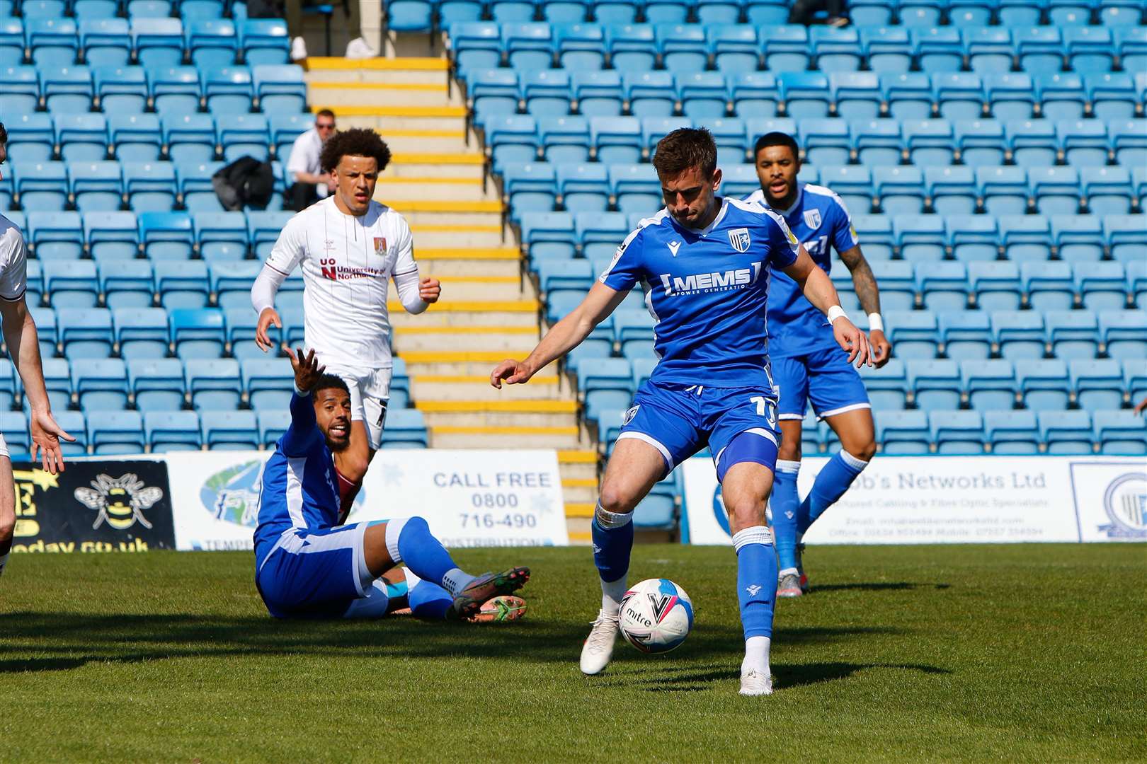 Action between Gillingham and Northampton at Priestfield Picture: Andy Jones