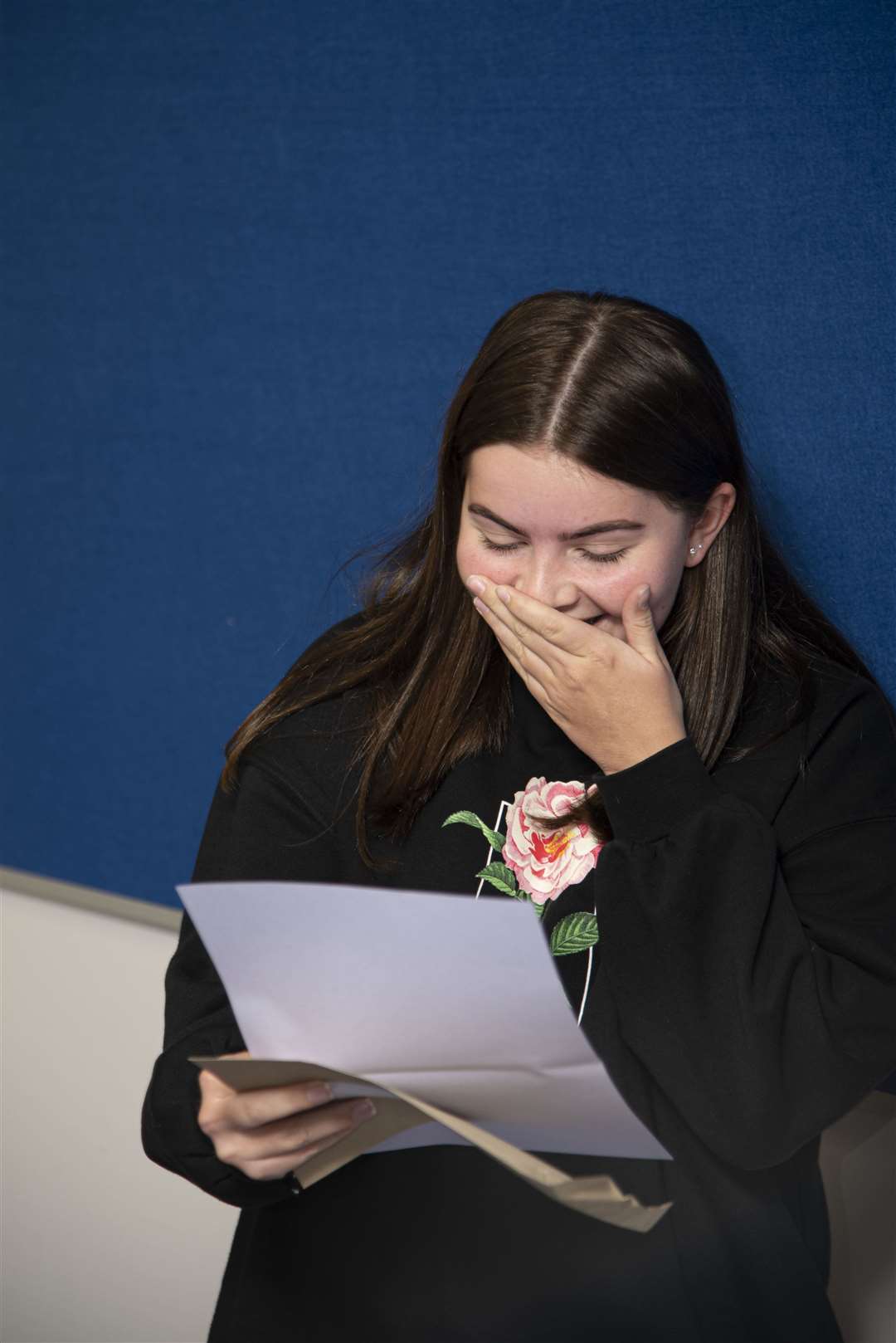 Northfleet School for Girls pupils Lucy Street looks pleasantly surprised as she opens her GCSE results