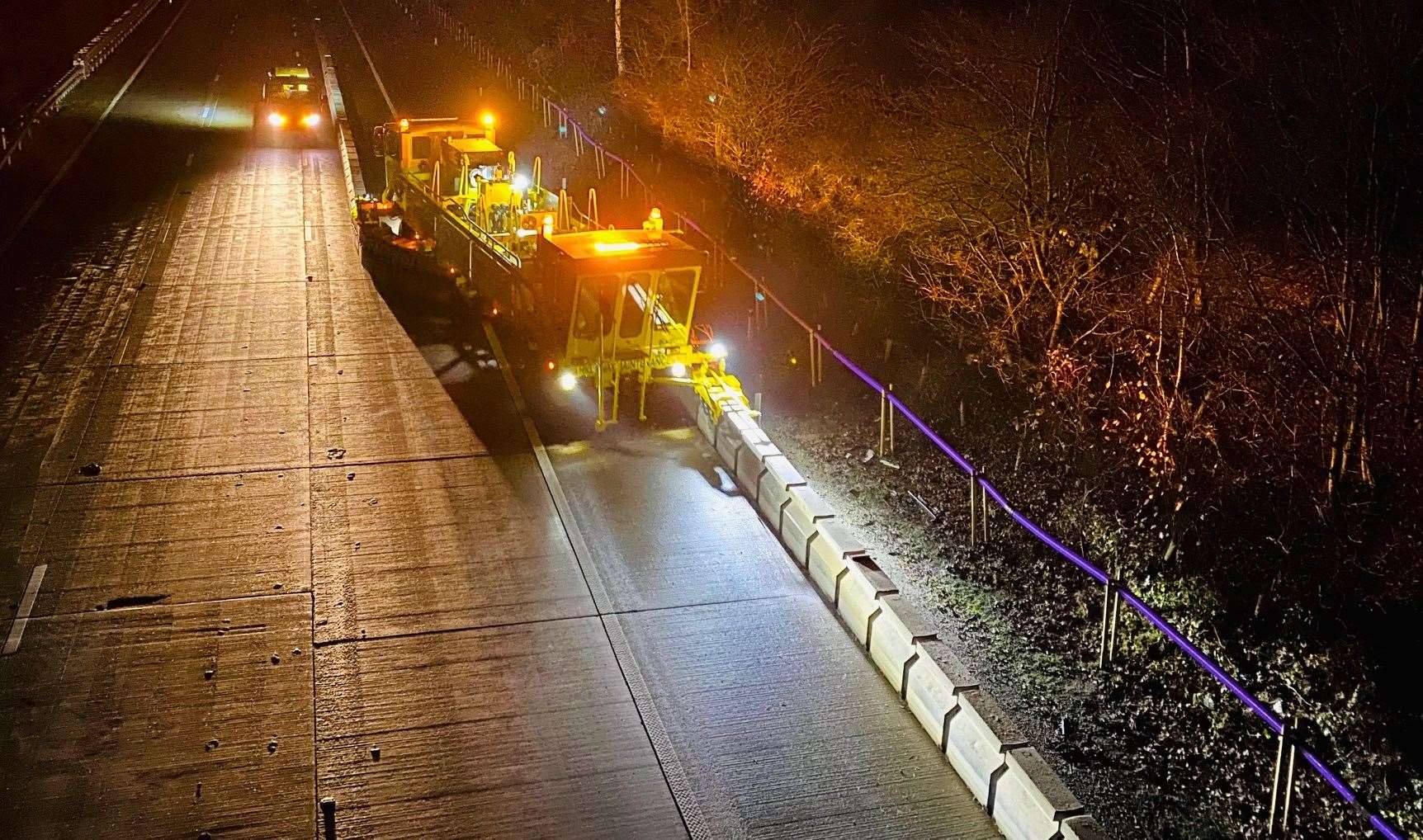 The concrete barrier usually stored on the hard shoulder will be moved to the central reservation next year. Picture: Barry Goodwin