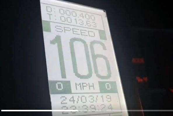 The driver was caught doing 106mph. Picture: Kent Police