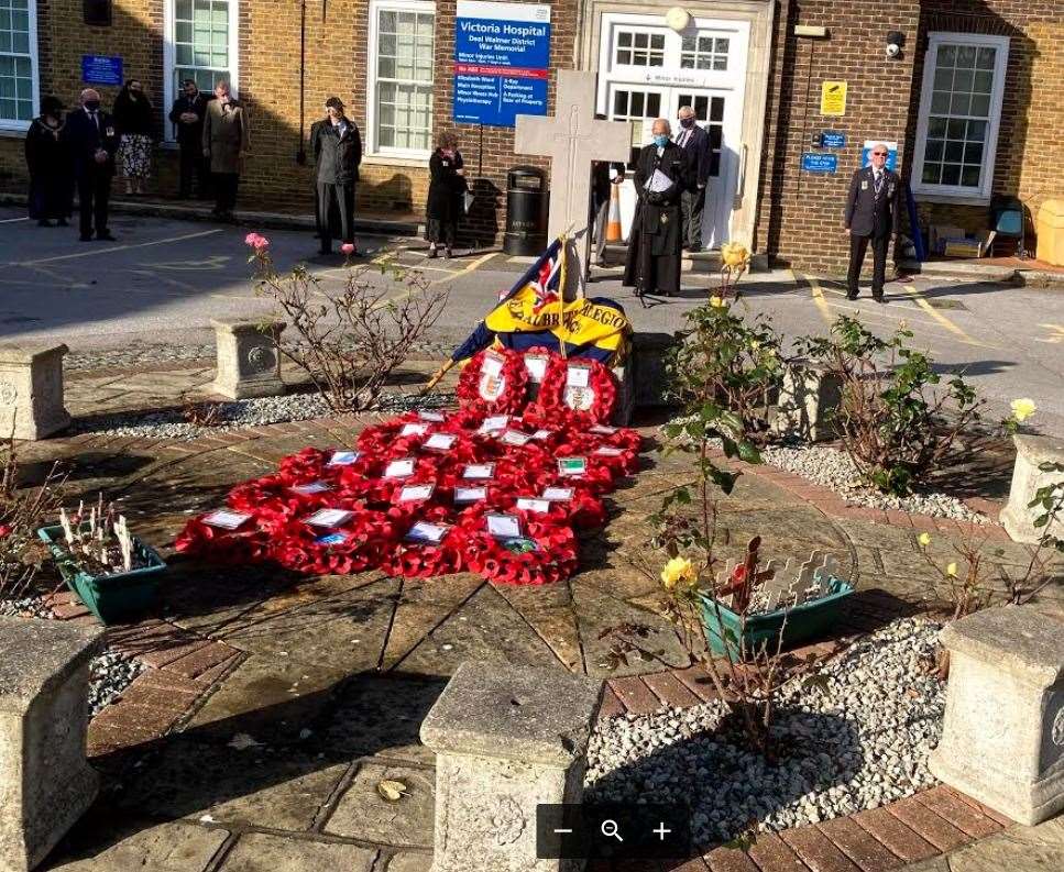 Despite the scaled back event, dozens of wreaths were laid at the memorial at Deal Victoria Hospital