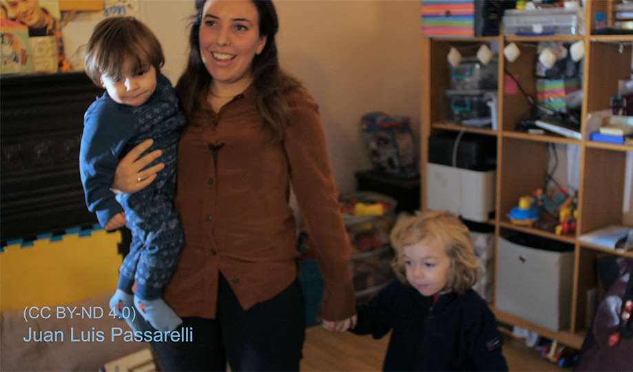 Julian Assange’s partner Stella Moris and their sons Gabriel and Max (Juan Luis Passarelli/PA)