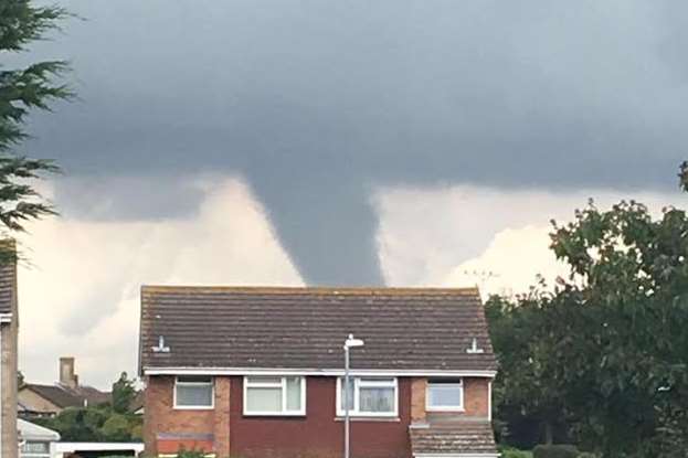 The funnel cloud seen from Whitfield. Picture courtesy of Emma Jane