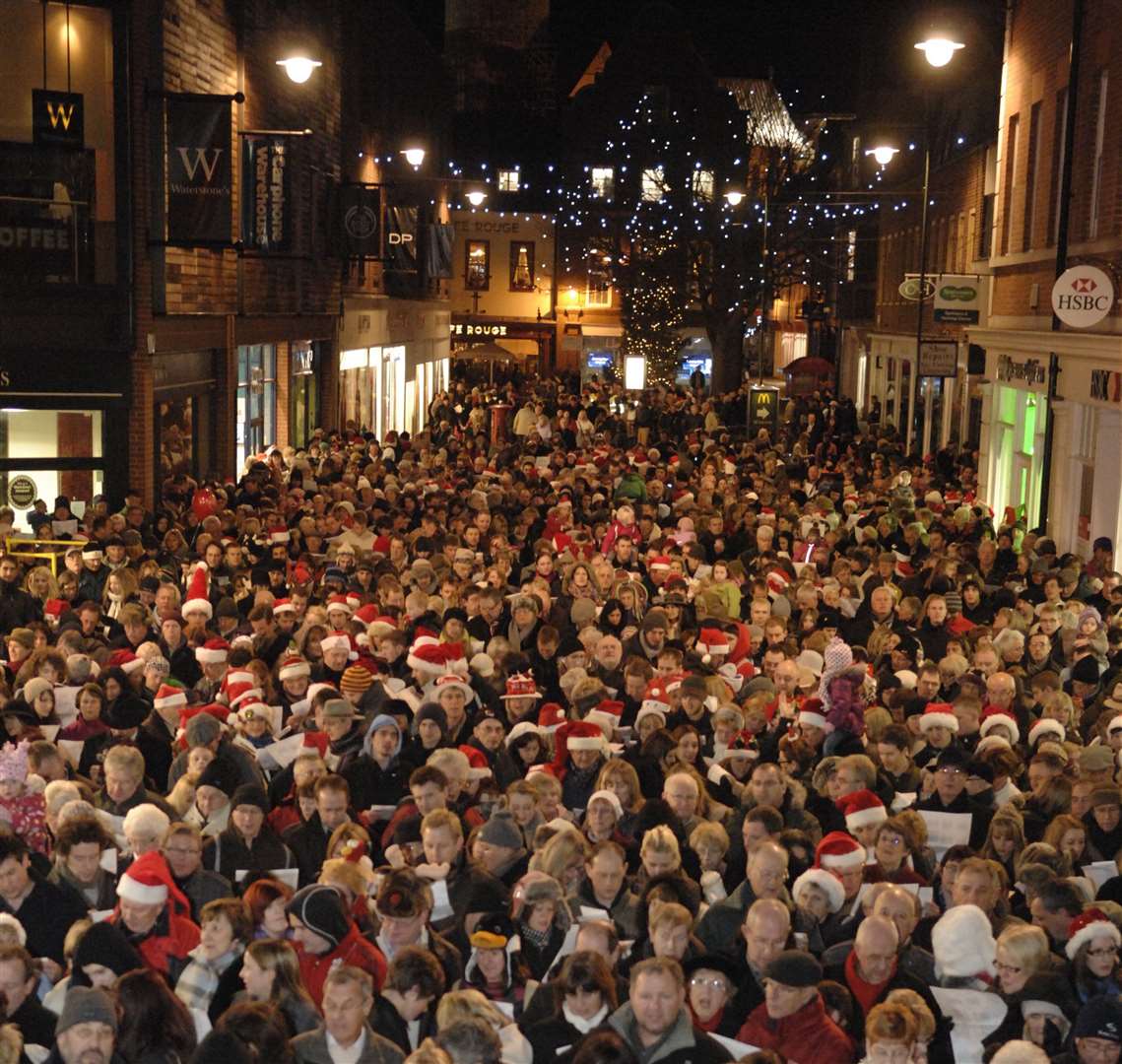 The popular event in years past has seen Rose Square attract huge crowds on Christmas Eve. Picture: Chris Davey