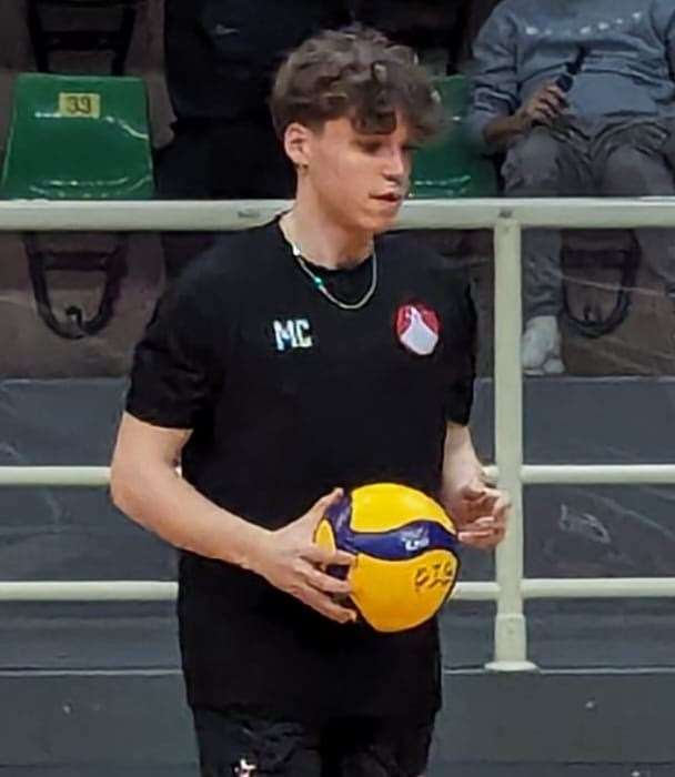 Volleyball player Maxime Carolan at the Cornacchia World Cup in Italy