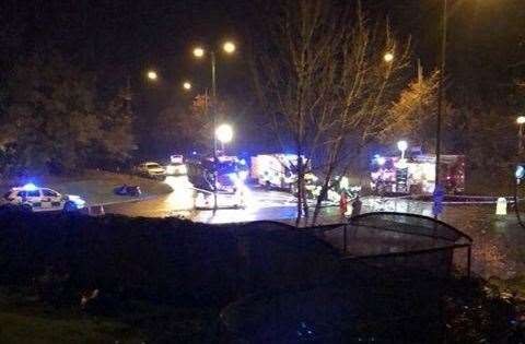 Emergency services attended crash in North Dane Way, Lordswood. Picture: Dan Gomar
