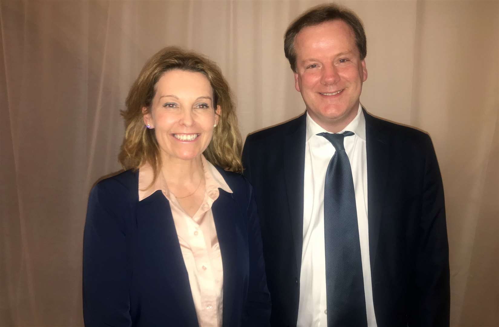 Natalie Elphicke with ex-husband Charlie, who she succeeded as MP for Dover and Deal