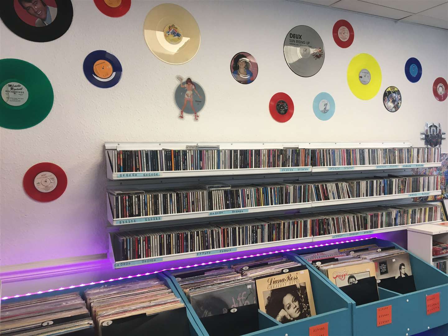The store sells records and CDs which are sorted and sold by the students. Picture: Alison Fenner