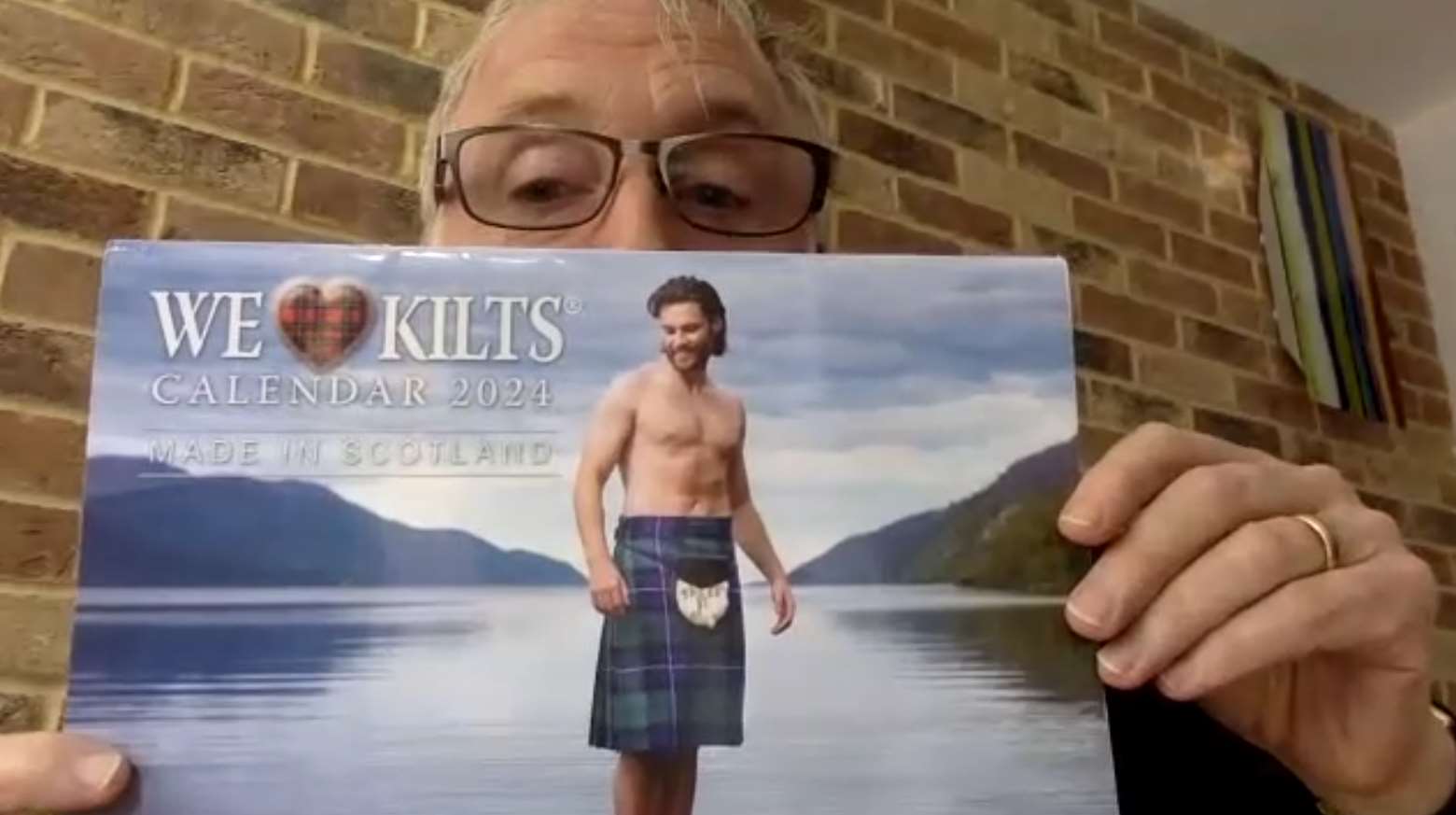 Kenny Sinclair’s son featured on the Men in Kilts calendar (PA)