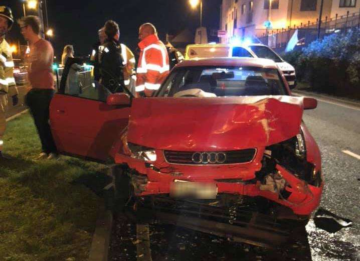 The driver of this Audi A3 was arrested after the crash